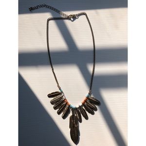 Beaded Feather Necklace